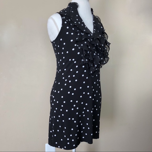 White House Black Market Dresses & Skirts - WHBM Sleeveless Polka Dots Ruffle Dress, Size S